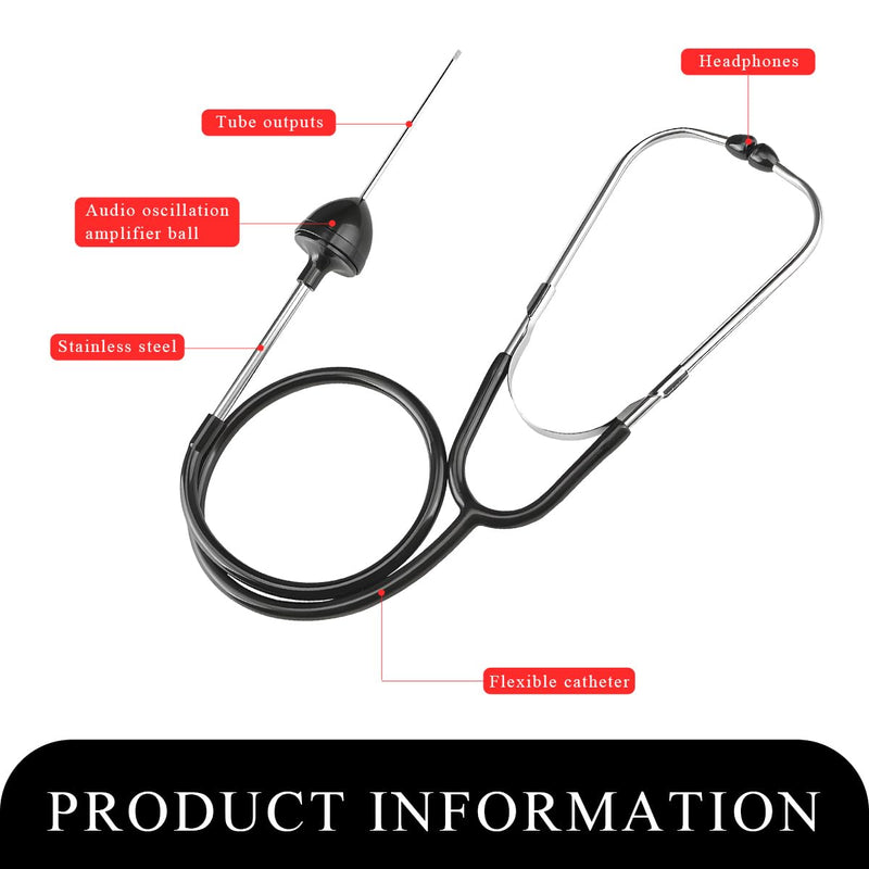 [Australia - AusPower] - Car Engine Mechanics Stethoscope, Stainless Steel Auto Engine Diagnostic Kit Stethoscope, Mechanics Automotive Cylinder Noise Sensitive Hearing Tool, Car Accessories 