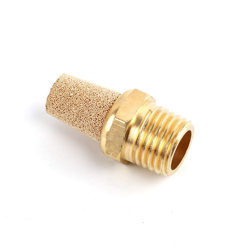 [Australia - AusPower] - SNS PST-N02 Male Thread 1/4 NPT Brass Pneumatic Exhaust Muffler Silencer 10 PCS Per Pack 
