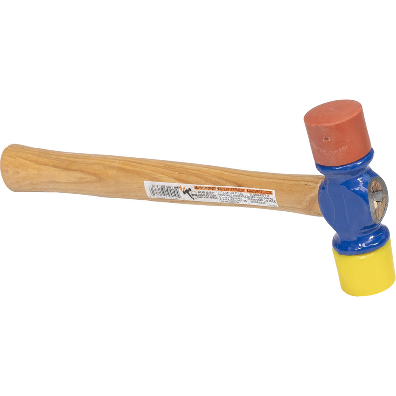 [Australia - AusPower] - VAUGHAN Soft Face Hammer, American High Carbon Steel Head, 12 oz, Made In The USA, SF12, VN19410 Red/Yellow 