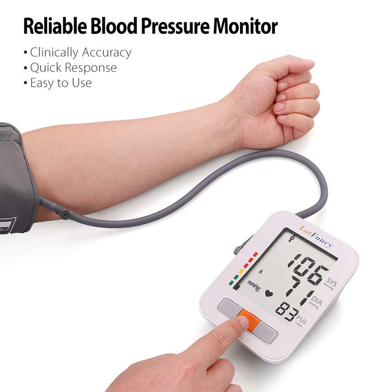 [Australia - AusPower] - LotFancy Blood Pressure Monitor for Home Use, Digital Sphygmomanometer, 180-Readings Upper Arm Medium Cuff (9-13") 