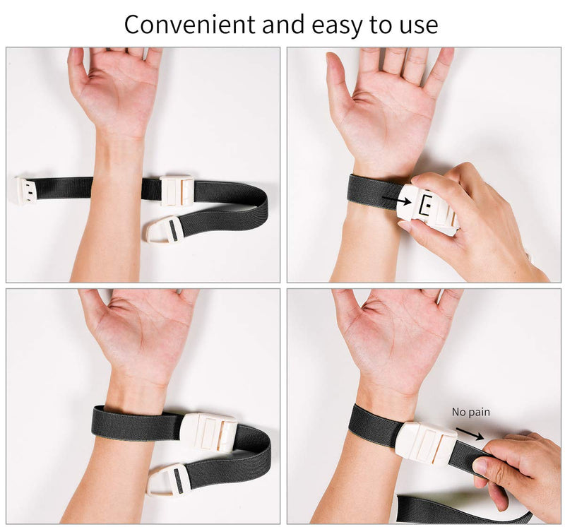 [Australia - AusPower] - 5 Pack Tourniquets for Blood Drawing, Adjustable Tourniquets Medical Emergency First Aid Quick Release Outdoor Elastic Strap Buckle Band & Phlebotomy Class Black 