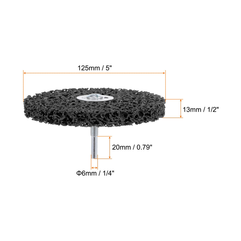 [Australia - AusPower] - 2pcs Paint Stripping Disc Drill Attachment 5" x 1/2" with 1/4" Shaft Strip Clean Discs for Angle Grinder Clean and Remove Paint Coating Rust, Black 5"x1/2"x1/4" 