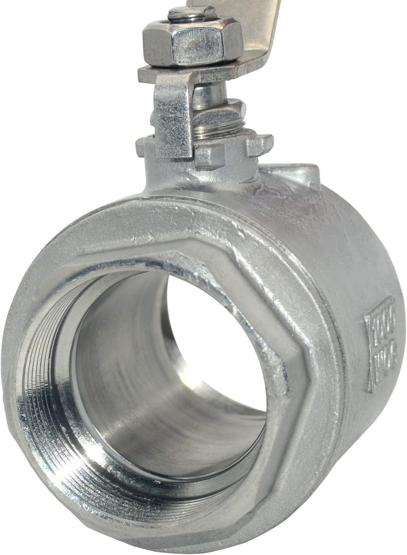 [Australia - AusPower] - Dsmpipeft1Pcs 316 Stainless Steel 1-1/2" Full Port Ball Valve with Heavy Duty Blue Vinyl Insulation Handle, NPT Female x Female Thread,1000 WOG 1.5 Inch 