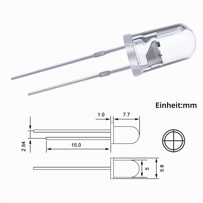 100 pieces clear LED light diffuse diodes LED lamp mixed kit 10 colours 5 mm.