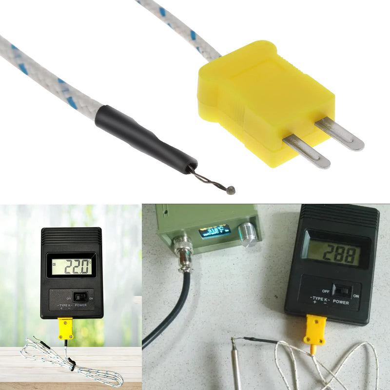 [Australia - AusPower] - ECSiNG 8PCS K Type Mini-Connector Thermocouple Temperature Probe Sensor 1 Metre Temperature Sensing Line K Type Thermocouple Wire Measuring Range -40°C to 400°C 