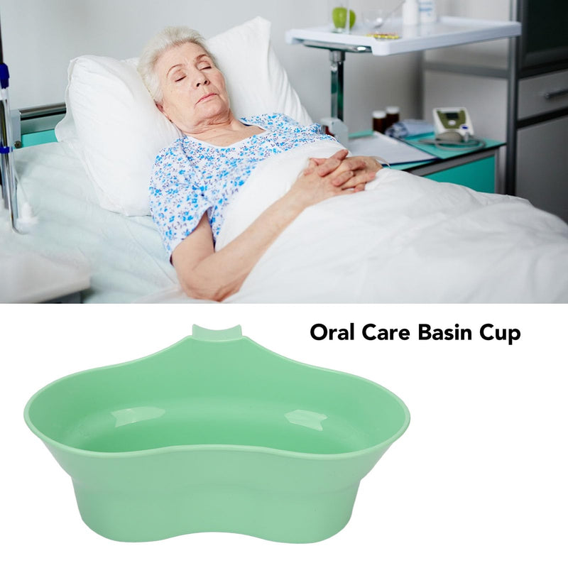 [Australia - AusPower] - 300ml Oral Care Basin Cup with Hanging Handle Design Inward Curved Vomit Bowl Tooth Brushing Tray for Elderly Bedridden 