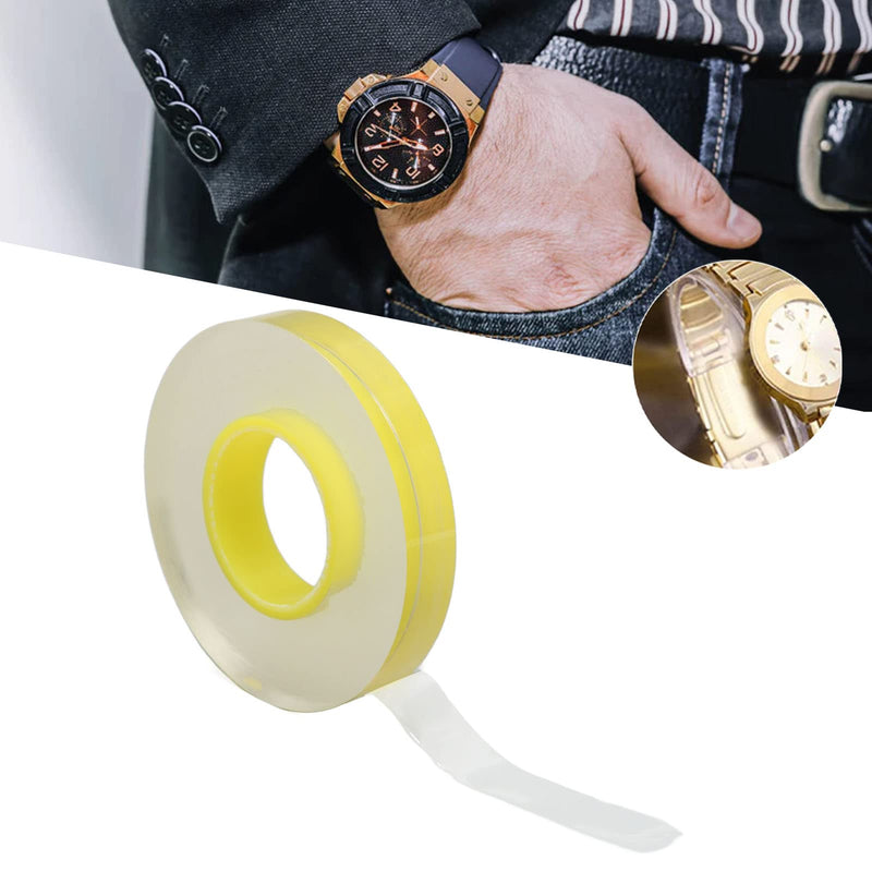 ZJchao Watch Film Tape, 2 Pcs 12mm Width Anti Static Transparent PVC Protective Film Tape for Watch Yellow Watch Film Tape Jewelry Protective Film Watch Scratch Dust Watch Repair Tool