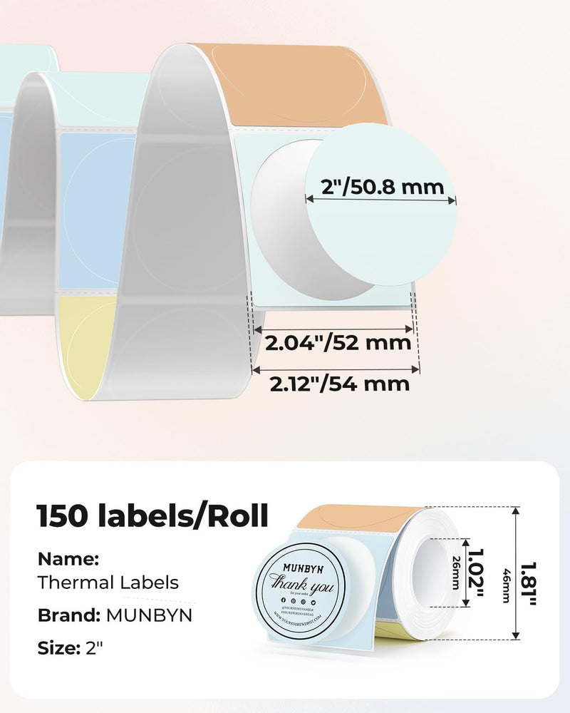 2 Inch Round Thermal Labels+2 Inch Round Thermal Labels