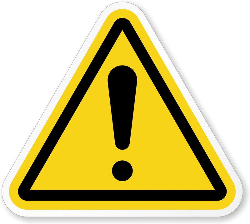 SmartSign (250/Pack) ISO W001 General Hazard Warning Labels with Exclamation Symbol in Dispenser Box, 0.838" x 0.75", Plastic Labels (Aggressive Adhesive) with Polyolefin Film, Yellow/Black