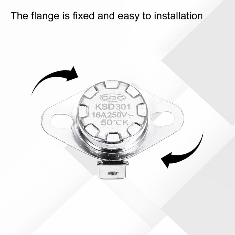 [Australia - AusPower] - uxcell KSD301 Thermostat 50℃/122°F 16A Normally Open N.O Temperature Switch for Microwaves,Oven,Coffee Maker 8 Pcs,Ceramic Material 