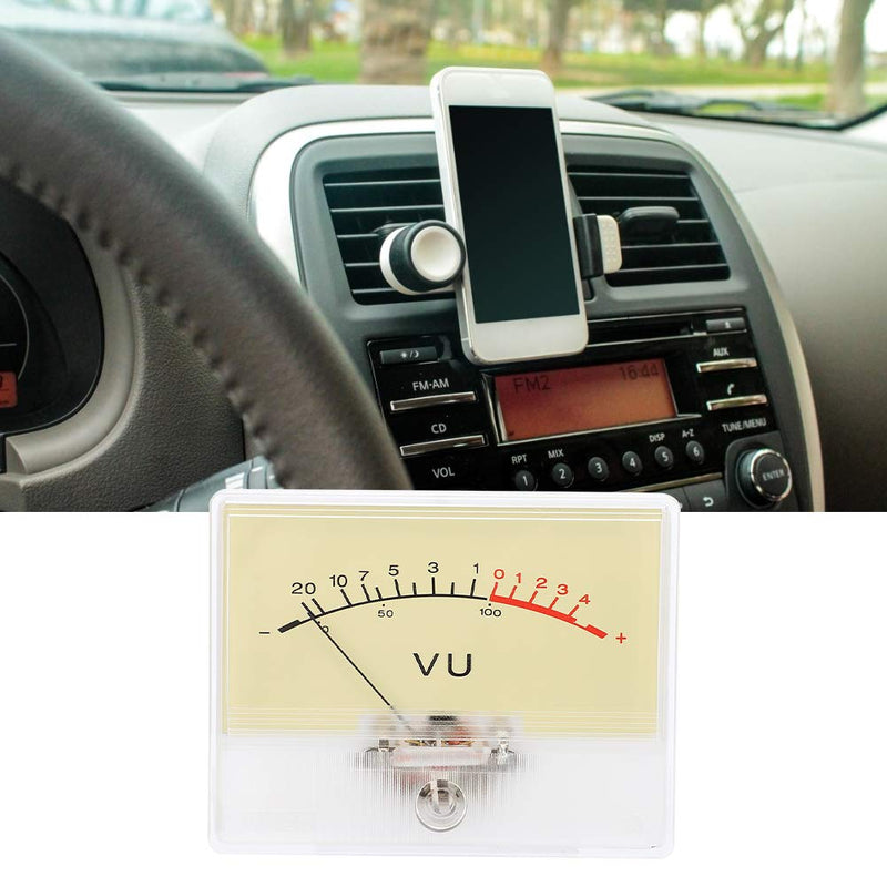 [Australia - AusPower] - T‑90 VU Meter Header DB Test Meter Amplifier Level Meter With White Light Bulb Audio ABS Material for Recording Studio Car Audio Transform 