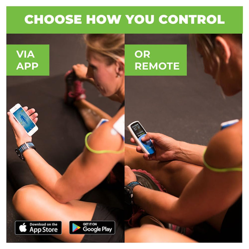 [Australia - AusPower] - AccuRelief Wireless Tens Unit and EMS Muscle Stimulator - Includes Pulse Massager - Pain Relief Device with Remote and Mobile App, TENS Machine, TENS Device 