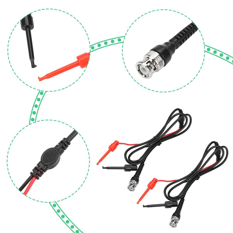 [Australia - AusPower] - Joyzan BNC to Test Hook Clips, Mini Dual Probe Coaxial Cable Leads Set P1020 Testing Plunger Probes Ended IC Male Plug Oscilloscope Minigrabber Accessories 50Ω Coax Machine Signal Generator Multimeter 