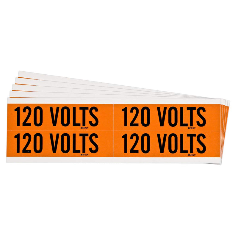 Brady 120 Volts Conduit and Voltage Labels 1.125In H X 4.125In W Black On Orange 5/Pk
