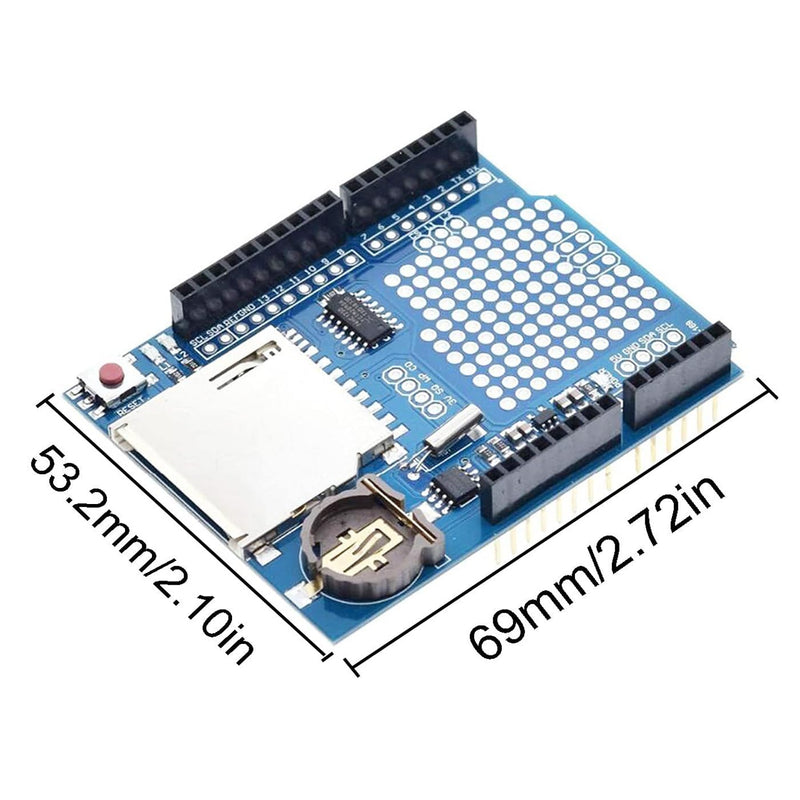 [Australia - AusPower] - Data Logging Shield XD-204 Data Logger Module Logging Shield Data Recorder Shield for Arduino UNO w/SD Card 