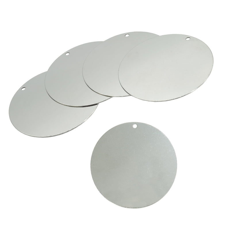 3 Inch Round Metal Engraving Stamping Blanks with Hole Stainless Steel Blank Tags 25 Pack