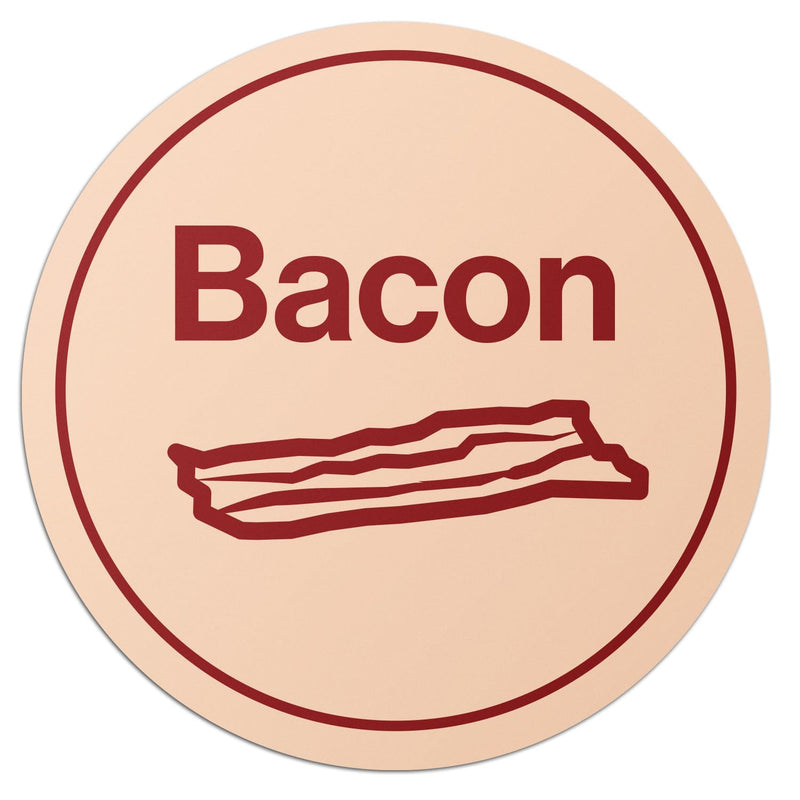 Bacon Stickers, Round Food Labels, 1 inch, Beige/Red, 600 Count | Meat Packaging Labels, For Delis, For Butcher Shops, For Restaurants, For Food Trucks Beige & Red 600 Labels