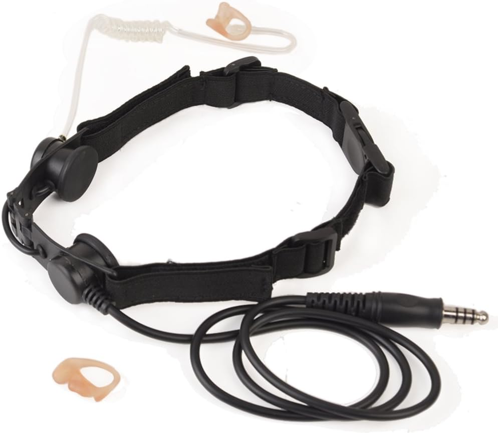 [Australia - AusPower] - V BESTLIFE Throat Mic Headset,Military Interface Z-Tactical Throat Mic Security Earpiece with Dual-Sensitive Throat Microphone Transponder for Element/Z-Tactical PTT 