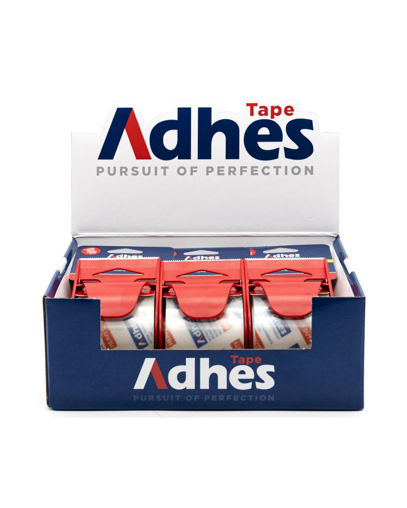 ADHES No Noise Clear Packing Tape with Dispenser, 6 Pack 1.88 Inch x 30 Yards, 2.0mil Heavy Duty Shipping Tape Strong & Durable Packaging Tape for Shipping, Moving, Mailing and Sealing