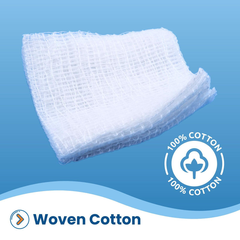 [Australia - AusPower] - HCS 2x2 Gauze Sponges - Woven, Non-Sterile, 12-Ply (200-Count) - 100% Cotton, Absorbent, Low-Linting Design - Medical 2x2 Gauze Pads - Wound Care, First Aid, Surgical Use, Dental 2" X 2" 200 