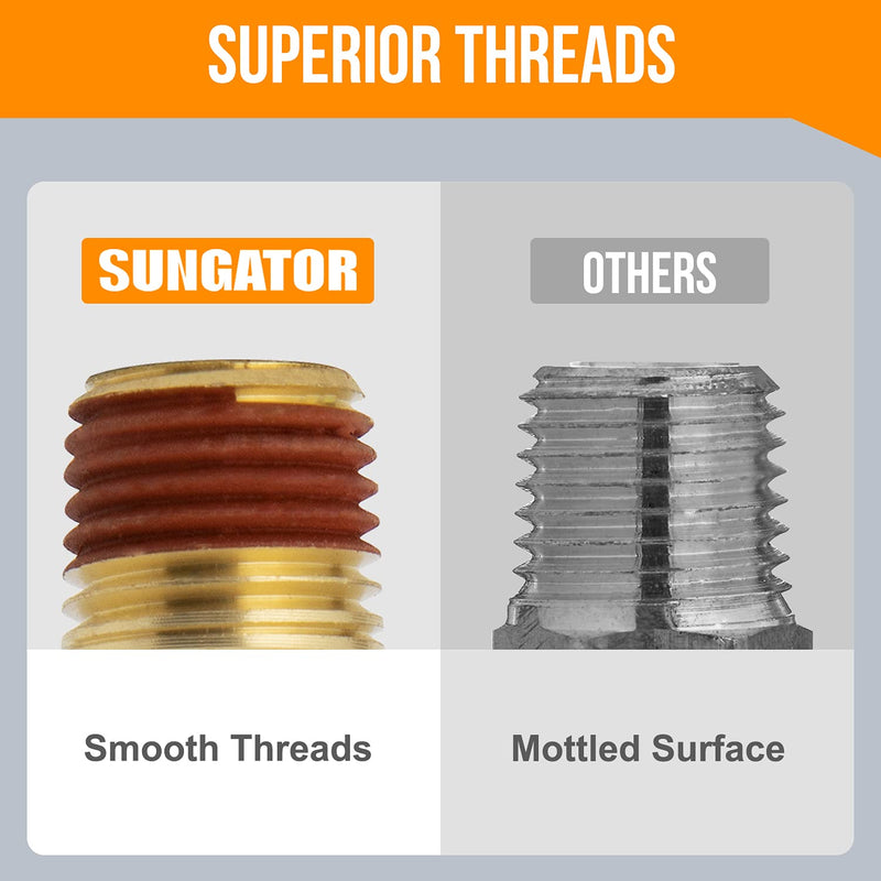 [Australia - AusPower] - SUNGATOR 12-Pack Air Hose Fittings, 3/8" Barb to 1/4" NPT Air Hose Repair Kit with Sealant, 3/8" Barb to 1/4" NPT Air Hose Barb Fitting, Brass Barbed Air Hose Repair Connector with 12 Pcs Hose Clamp 12-Pieces Set 
