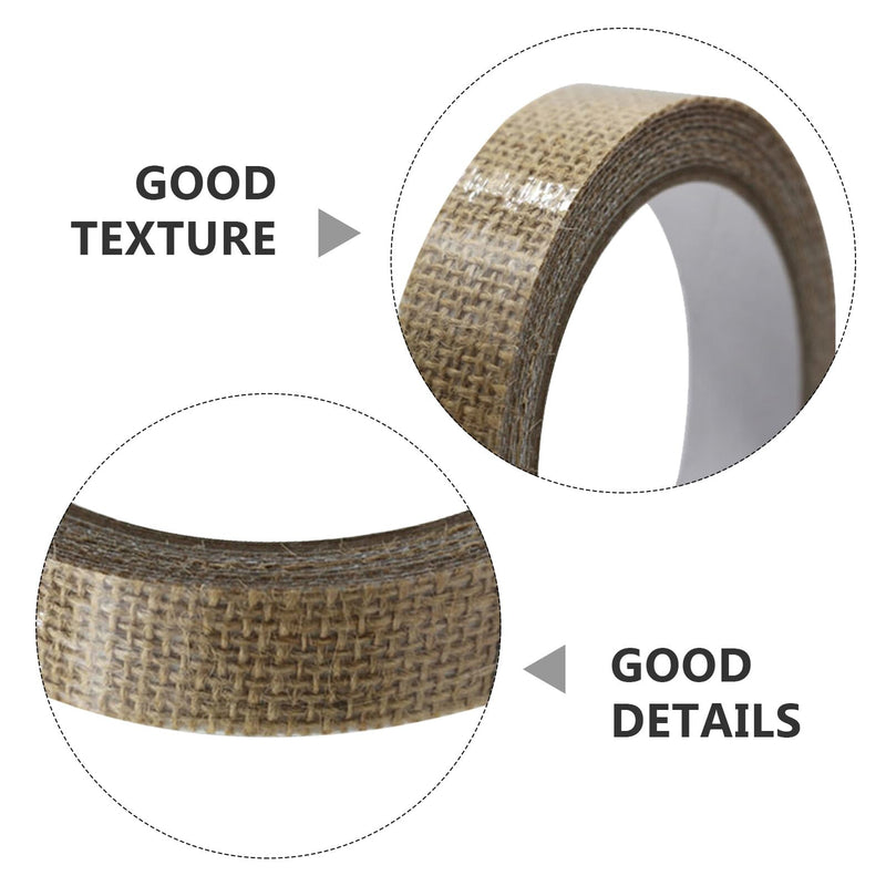 SUPVOX Flax Tape 0.59 Inch Wide Masking Decorative Adhesive Tape for DIY Scrapbooking Crafts Gift Wrapping Planner Decoration