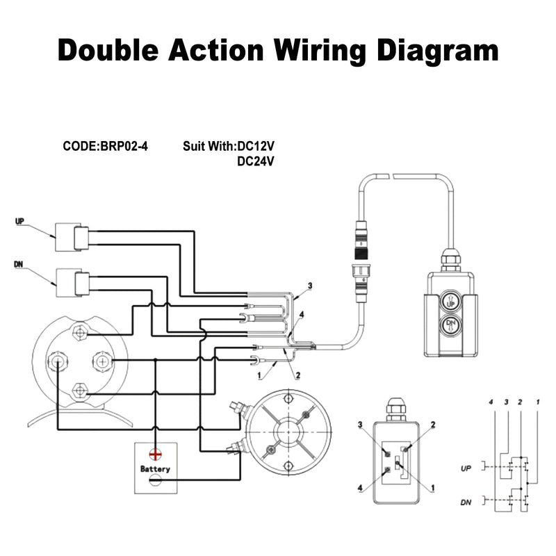 [Australia - AusPower] - NORJIN 4 Wire Dump Trailer Remote Control Switch for Hydraulic Pump, 12V DC Double Acting Hydraulic Pump Power Supply Unit Remote Controller Truck Lift Gate Tipper Hoist 