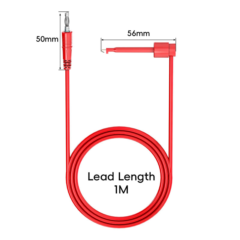 [Australia - AusPower] - Cleqee 4 x 4 mm Banana Plug to Test Hook Clips Test Leads Copper Soft Cable Wires for Multimeter Electrical Testing 500V 5A 2 Satz 