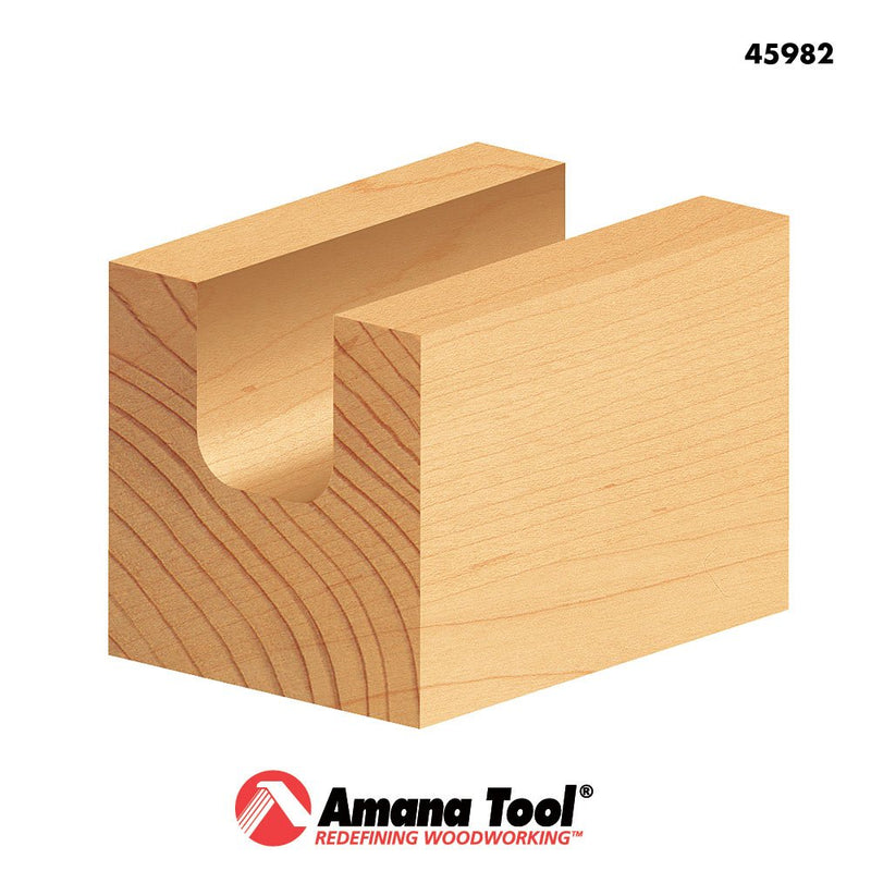 Amana Tool Bowl and Tray Plunge Router Bit, Carbide-Tipped, for Woodworking and CNC Routing, 45982, 1/4 Radius x 3/4 Dia x 5/8 x 1/4 Inch Shank