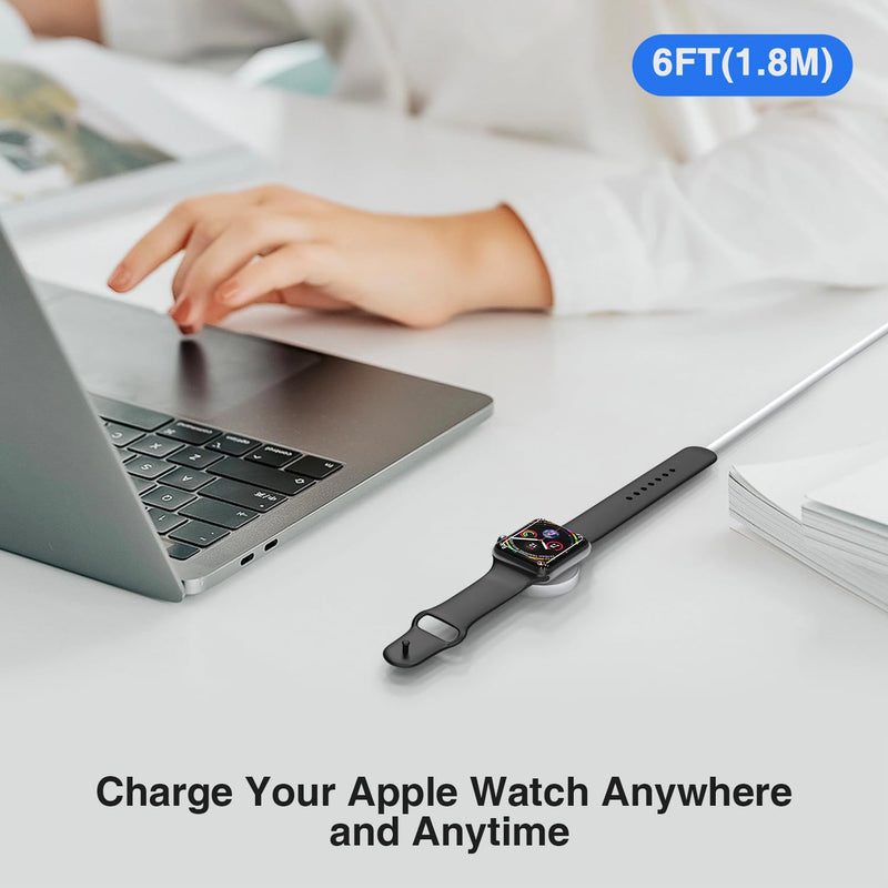 [Australia - AusPower] - Cabepow for Apple Watch Charger,USB C Magnetic Apple Watch Charging Cable 6FT with 20W USB C Charger Block for iWatch Series Ultra/9/8/7/6/SE/SE2/5/4/3/2/1-White White 