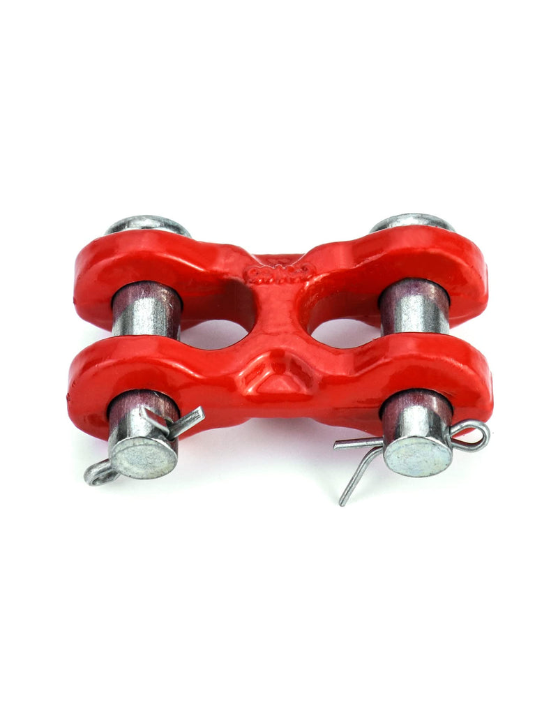 [Australia - AusPower] - QWORK 3/8 Inches Twin Clevis Safety Chain Repair Links, 2 Pack Trailer Tie Down Links, Industrial Grade Heavy Duty Material - 6,600 LBS. Capacity 6600lbs 