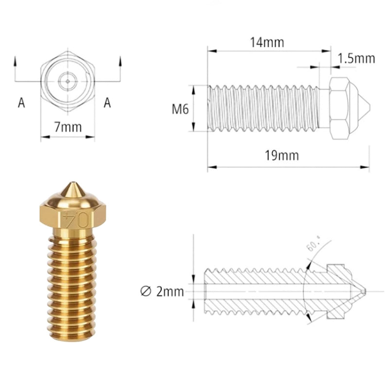 [Australia - AusPower] - 10PCS 0.4mm Brass Nozzles for QIDI X-Max 3, 3D Printer Parts Extruder Hotends Nozzles Kit for QIDI X-Max 3/X-Plus 3/X-SMART3/Q1 Pro 10PCS Brass Nozzle 