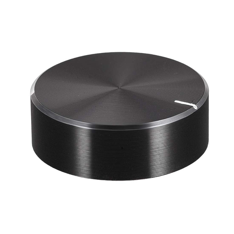 sourcing map Aluminum Volume Control Potentiometer 30 mm x 10 mm Black | Knurled shaft smooth surface rotary knob