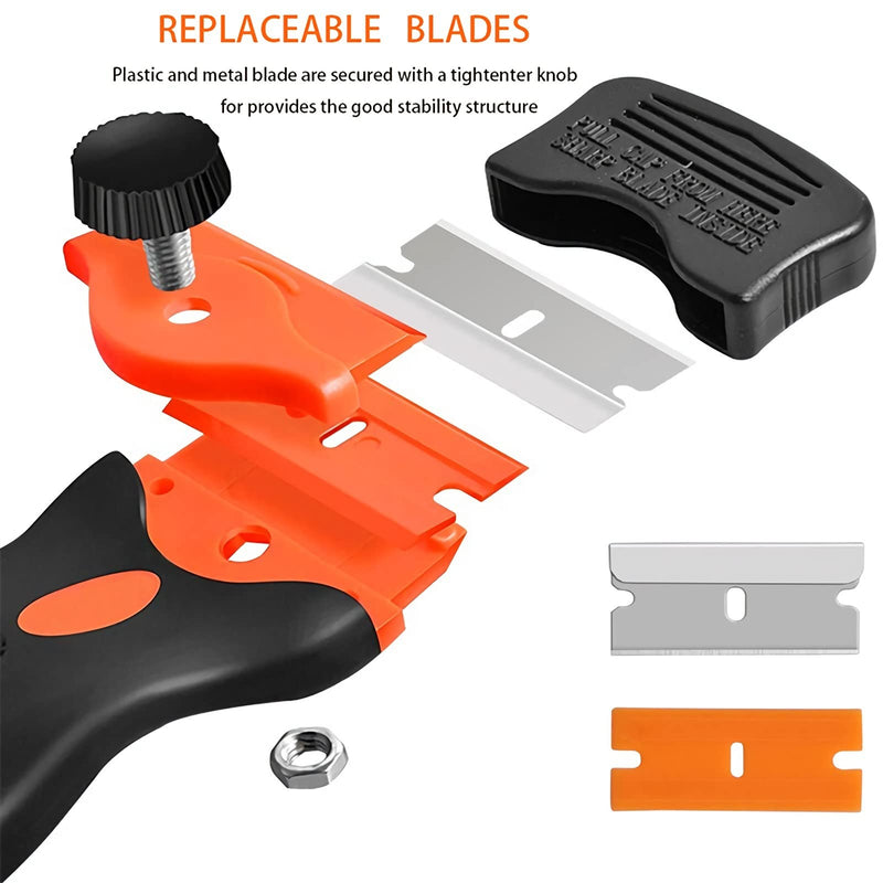 Razor Blade Scraper Tool &Double Sided Tape Heavy Duty Nano Two Side Tape Adhesive Tape, Mounting Tape Picture Hanging Strips, Removable Carpet Tape Wall Tape Sticky Posters Tape Decor