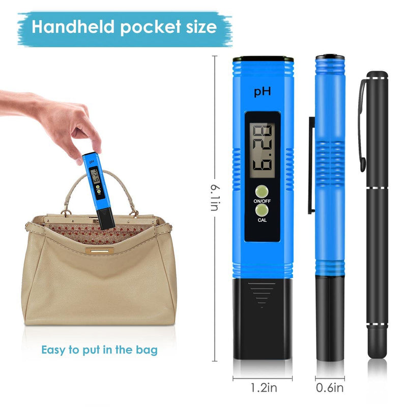 [Australia - AusPower] - PH Meter, 0.01 High Accuracy PH Pen PH Tester for Water Hydroponics Digital, Digital PH Meter Pocket Size with 0-14 PH Measurement Range, PH Tester for Water, Aquaculture, Lab and Pool 