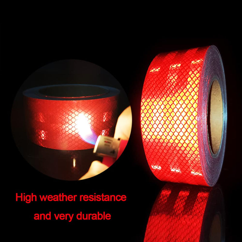Reflective Tape 2 inch Wide 75 FT Long High Intensity Red Trailer Reflector Safety Conspicuity Tape for Vehicles Trucks Bikes Cargos Helmets 2IN*75FT