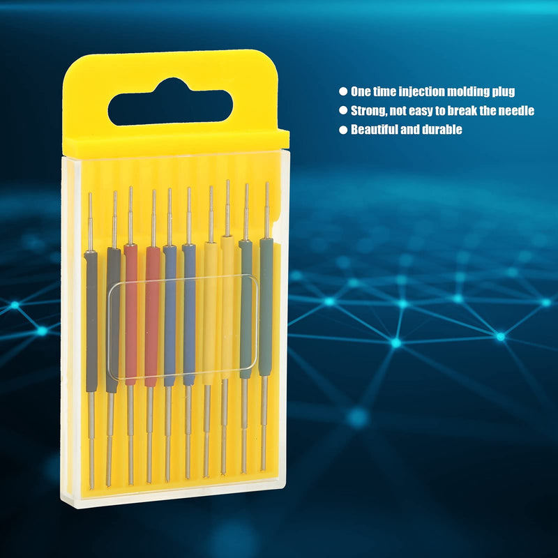[Australia - AusPower] - Micro IC Hook Clip Test Kit (10Pcs) - 0.13mm Ultra-Fine Jumper Wires for Oscilloscope, Logic Analyzer, Multimeter, and IC Testing (5 Colors) 