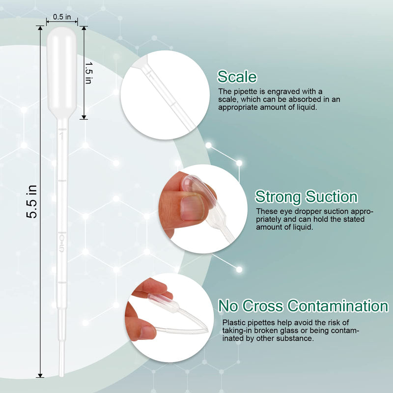 [Australia - AusPower] - moveland 120PCS 1ML Premium Disposable Plastic Transfer Pipettes, Clear Graduated Eye Dropper for Essential Oils, Home Use, Science Class, Lab Experiments, DIY Art 