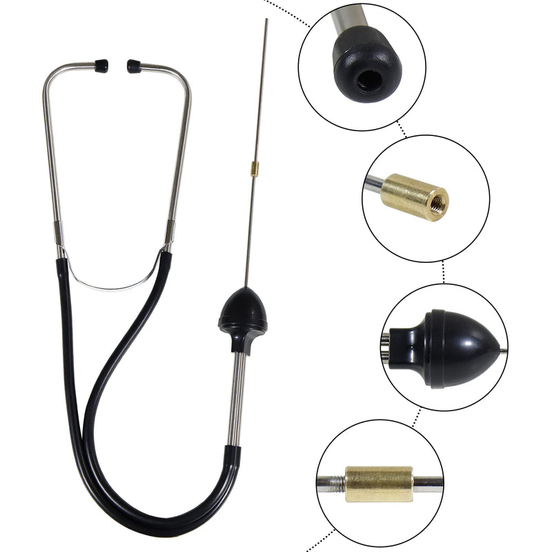 CCLIFE Mechanic Stethoscope Motor Car Machine Diagnostic Tool | With two 300 mm steel tips for engine troubleshooting. Ideal for engine blocks, cylinder heads, gears and bearings.