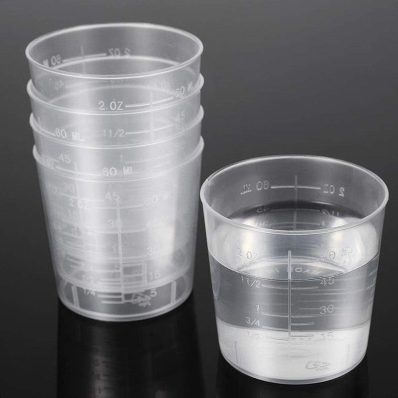 [Australia - AusPower] - 50PCS Plastic Medicine Cups, 60ml/2oz Clear Reusable Graduated Cups Transparent Scale Measuring Cups, Measure Container for Mixed Pills, Liquid Medication 