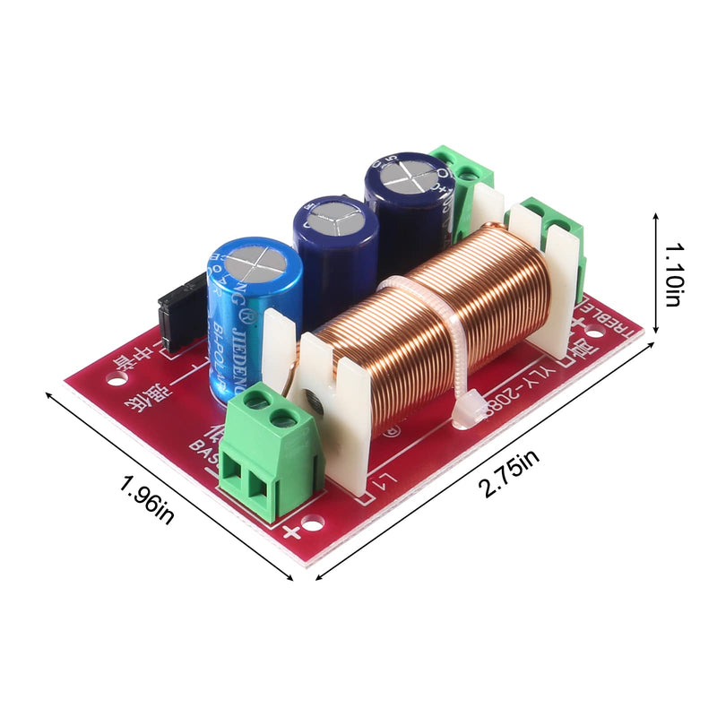[Australia - AusPower] - 2pcs 400W Adjustable Speaker Crossover 2 Way Treble/Bass 2 Unit Audio Frequency Divider Distributor Filters Updated Version 