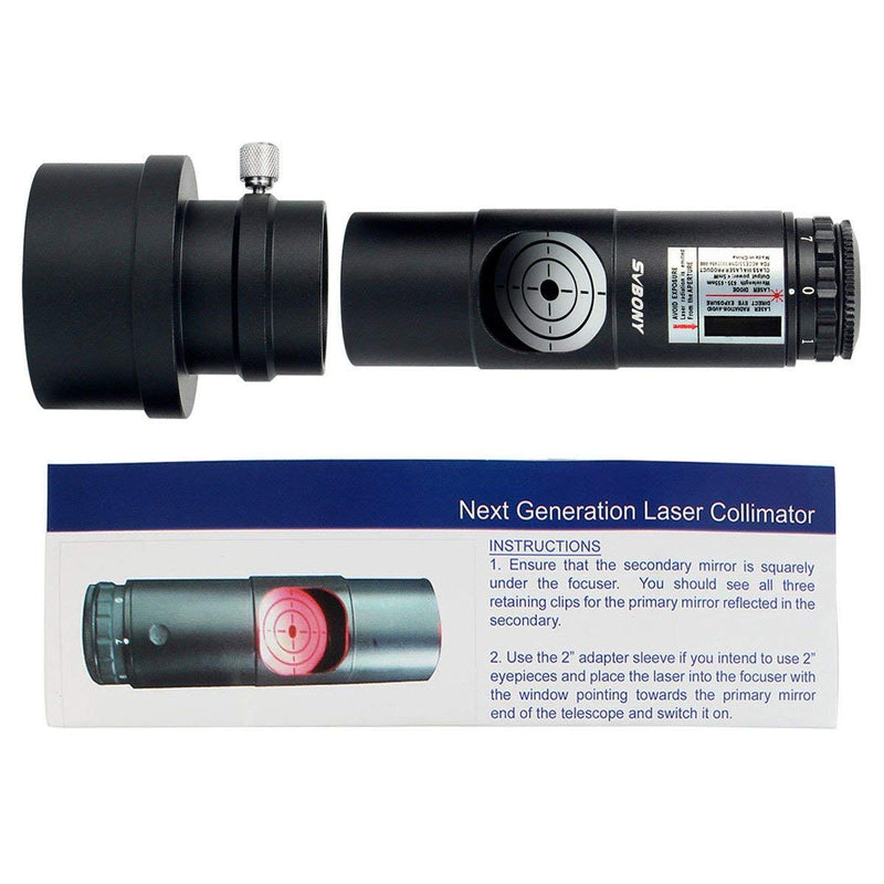 [Australia - AusPower] - SVBONY Red Laser Collimator for Newtonian Marca Telescope Alignment 1.25 inches 7 Bright Levels Triple Cemented Lens with 2 inches Adapter 