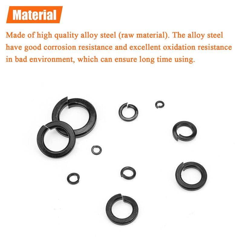 [Australia - AusPower] - 100 Pieces 8.8 Grade Alloy Steel M10 Split Lock Washers, Spring Lock Washers for Screws Bolts, Black M10 (100 PCS) 