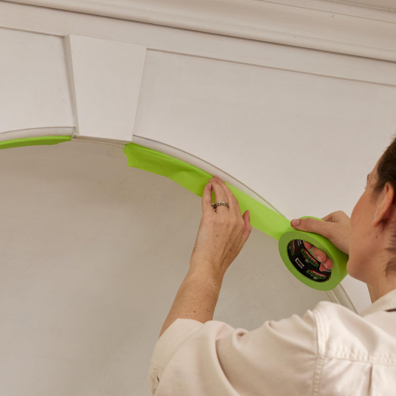FrogTape Advanced Painter's Tape, 1.5 in Wide (1.41 in x 45 yd) Multi-Surface Painters Tape with PAINTBLOCK, Conforms Around Curves & Contours, Tear-Free Removability, Green, 1 Roll (105891) 1.5” x 45 yd (Pack of 1)