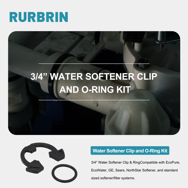[Australia - AusPower] - (4+4PCS) 3/4" Water Softener Clip and O-Ring Kit Compatible with GE Kenmore Eco Pure Eco Water Softener, Replace Parts for 7116713 and 7170288 