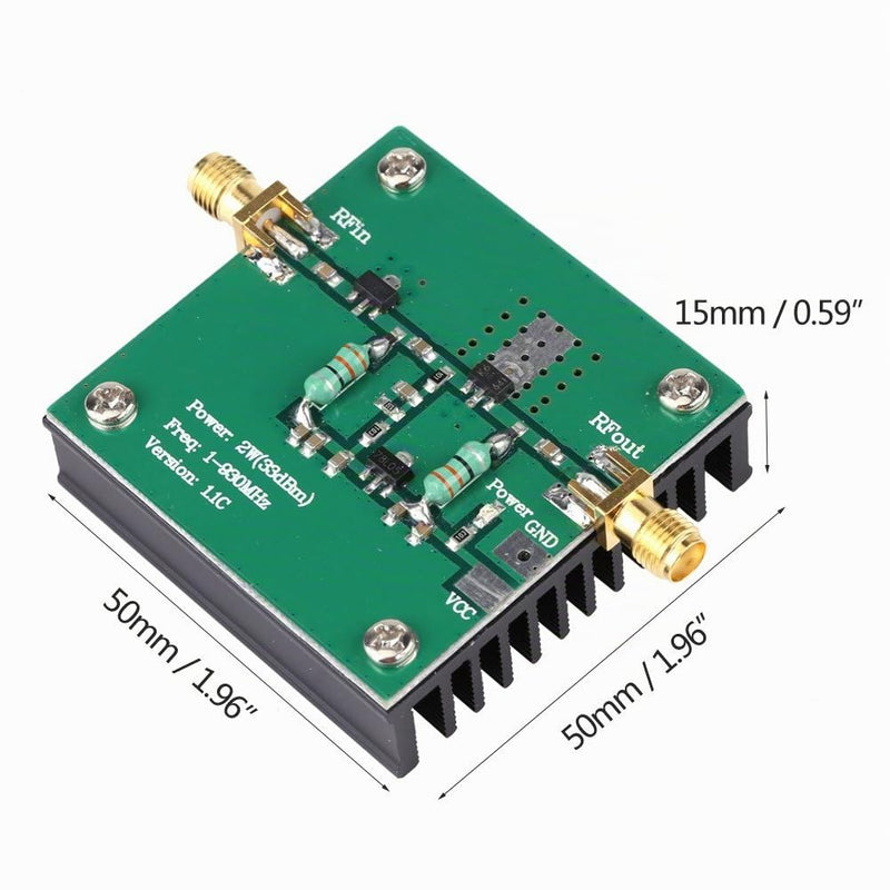 2W RF Amplifier Board 1-930MHz for Amateur Radio, Broadband RF VHF FM Transmitter with Power Amplifier for Radio Transmission and Communication Applications