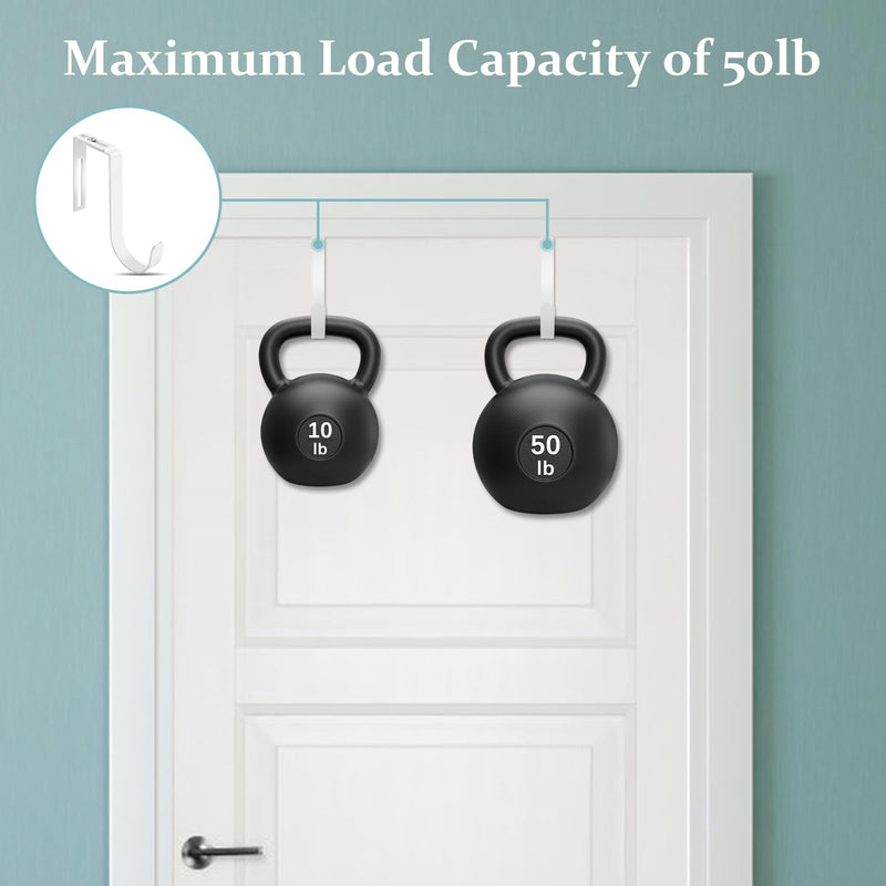 [Australia - AusPower] - Adjustable Cubicle Hooks, Over The Door Hooks, Premium Metal Cubicle Door Hangers, Fit 1 3/8" to 3 1/2" Panels Heavy Duty Holder for Clothes, Towels, Hats, White, 5 Pcs Large 5 Pack 