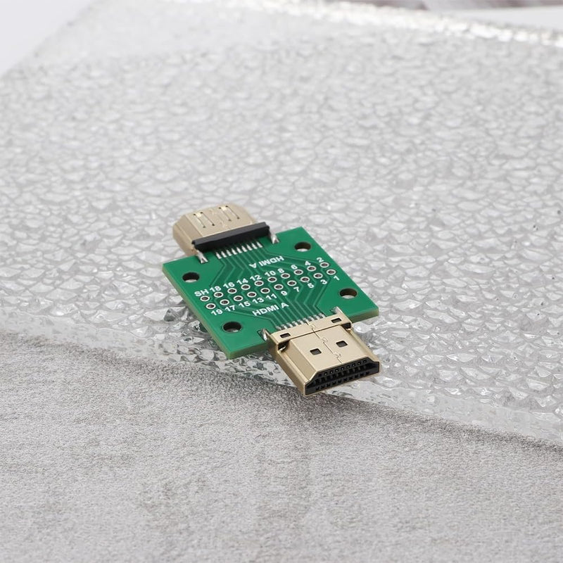 HDMI Male to Male 2.54 DIP Double Sided Socket Breakout Board Connector Test Repair Board Mini Connector with PCB for Electronics Projects