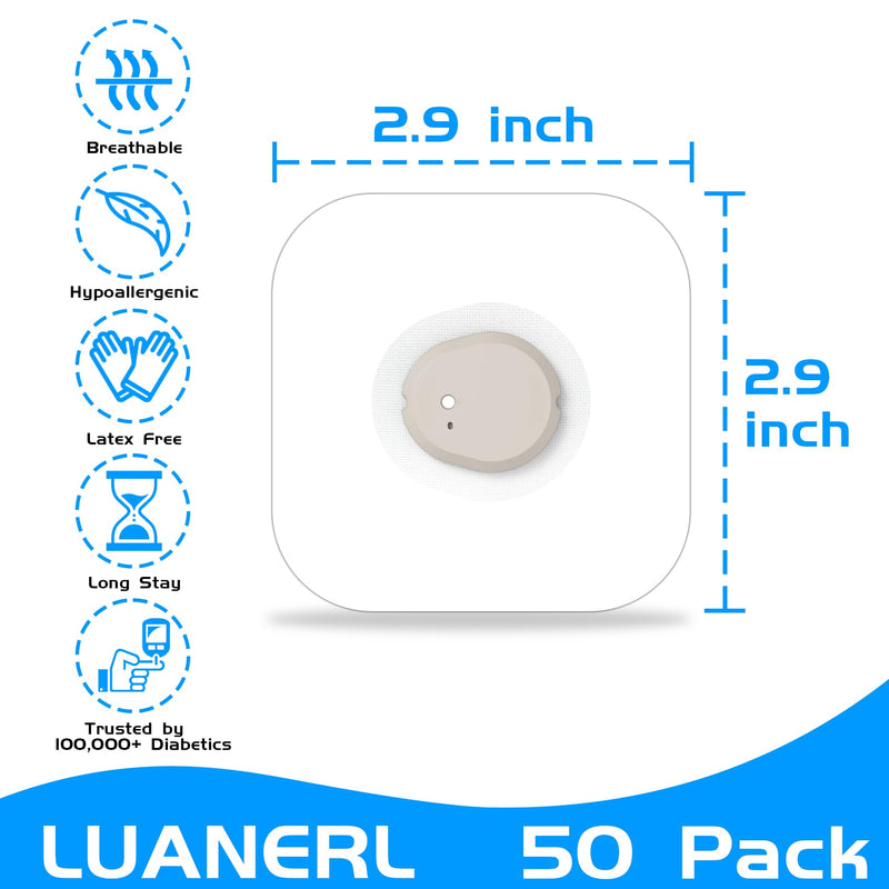 [Australia - AusPower] - Dexcom g7 Over Patches Waterproof Full Coverage 50 Pack Breathable & Transparent G7 Overpatch Tape Long Lasting to 10 Days for dexcom g7 50 Pcs 