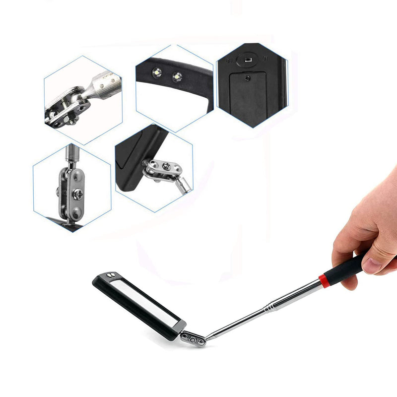 [Australia - AusPower] - Inspection mirror telescoping with light Mirror practical addition to car repair, and anyone's toolbox Inspection Tool for Checking Vehicle, and Other Small Parts Extended (Inspection mirror-4PCS) 